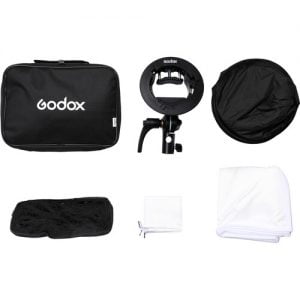 Godox SGGV6060 S2 Speedlite Bracket with Softbox, Grid and Carrying Bag Kit 9