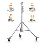 Godox SA5045 Heavy-Duty Steel Roller Stand 6